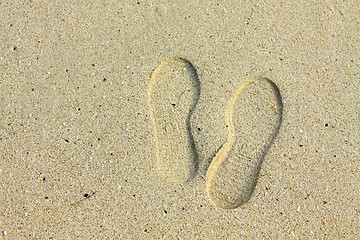 Image showing Footprints on sand