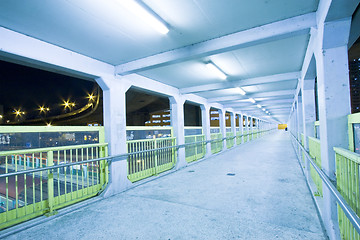 Image showing Footbridge at night