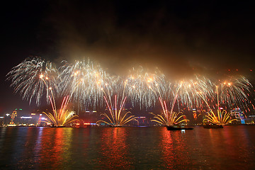 Image showing Lunar New Year Fireworks in Hong Kong 2011