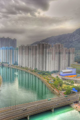 Image showing Tuen Mun downtown at day in Hong Kong, HDR image.