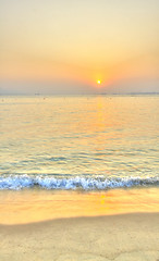 Image showing Sunset along the coast, HDR image.