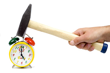 Image showing Hammer and clock