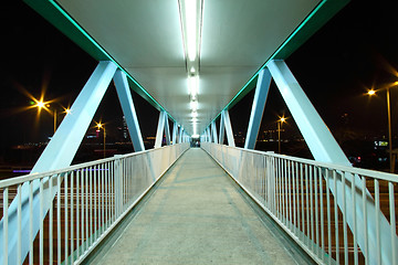 Image showing Footbridge at night