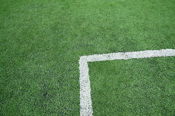 Image showing Soccer field corner