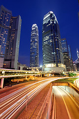 Image showing Traffic in Hong Kong at night