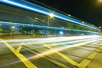 Image showing Traffic in Hong Kong at night