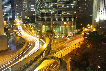 Image showing Urban landscape in Hong Kong at night