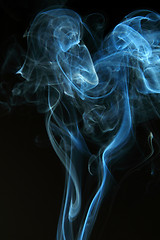 Image showing Abstract black smoke on black background