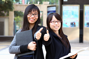 Image showing Asian woman with thumb up