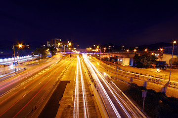 Image showing Traffic in Hong Kong at night