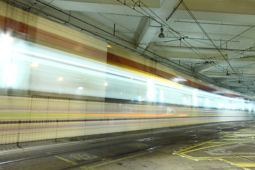 Image showing Light rail in Hong Kong at night