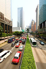 Image showing Busy highway traffic in Hong Kong