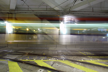 Image showing Light rail in Hong Kong at night