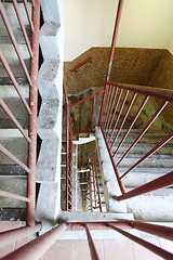 Image showing Spiral stairs in public housing of Hong Kong