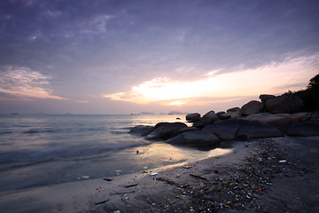 Image showing Sunset along the coast in Hong Kong