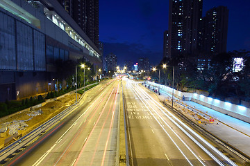 Image showing City traffic at night