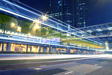 Image showing Modern city traffic at night 