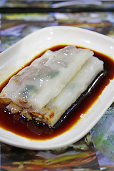 Image showing Chinese rice roll with pork inside