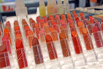 Image showing Lipsticks on shelf