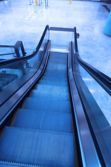 Image showing Moving escalator