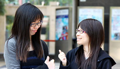 Image showing Asian woman with thumb up