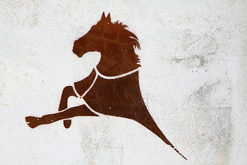 Image showing Horse drawing on wall