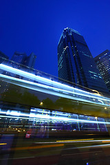 Image showing Traffic in Hong Kong at night