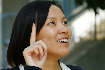 Image showing Asian woman with a idea