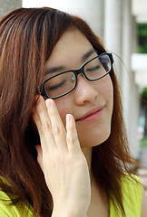 Image showing Asian woman with glasses