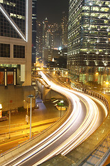 Image showing Traffic in Hong Kong at night