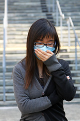 Image showing Asian sick woman