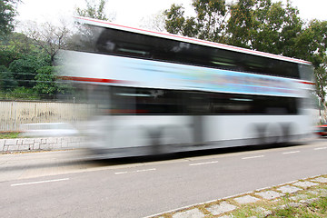 Image showing Moving bus in Hong Kong at day