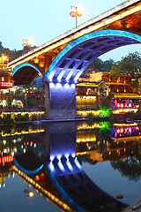 Image showing Fenghuang ancient town in Hunan Province at night