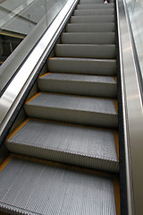 Image showing Moving escalator in subway station