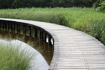 Image showing Wooden path in countryside