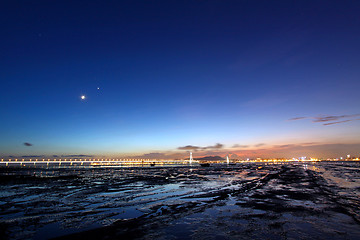 Image showing Magical moment of sunset in Hong Kong