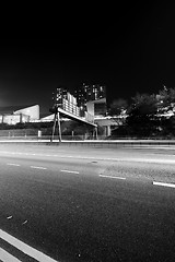 Image showing Traffic in modern city in black and white tone