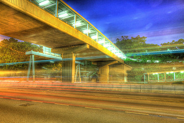 Image showing Traffic in Hong Kong at night, HDR image.