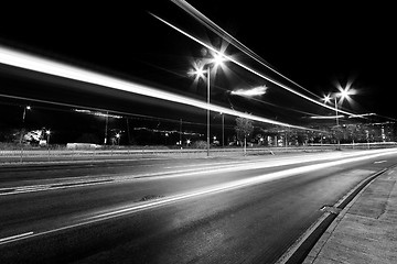 Image showing Traffic in city in black and white toned