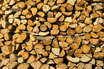 Image showing Background of stacked firewood