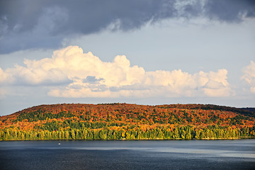 Image showing Fall forest and lake