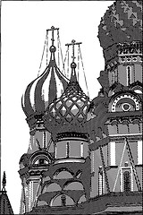 Image showing Domes of the Pokrovsky Cathedral, Moscow, Russia.