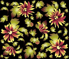 Image showing Seamless background from a flowers ornament, fashionable modern wallpaper or textile.Chrysanthemum.