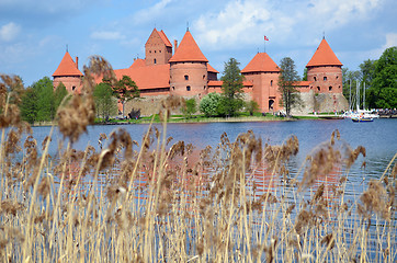 Image showing Trakai castle near Galve lake in Lithuania. XIV 