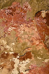 Image showing Old painted wall loosing paint.