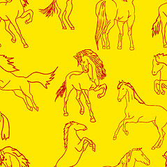 Image showing seamless wallpaper horses.