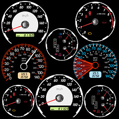 Image showing Set of car speedometers for racing design. 