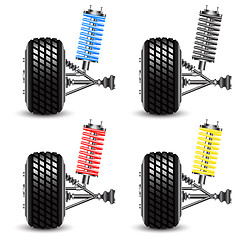 Image showing Set car suspension, frontal view. 