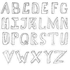Image showing Hand drawing alphabet 