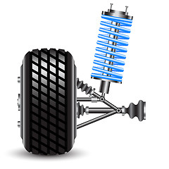 Image showing car suspension, frontal view. 